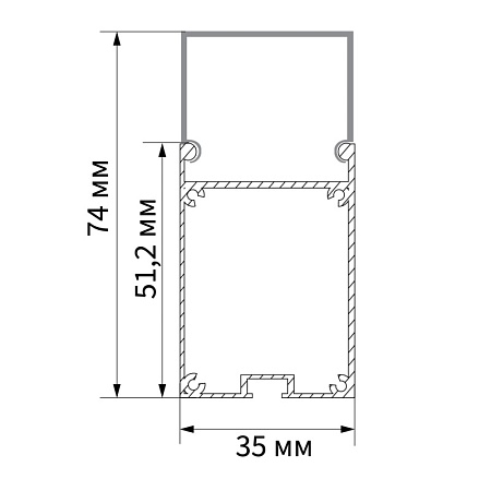 Профиль алюминиевый накладной/подвесной с отсеком для БП, серебро, CAB266 - фото