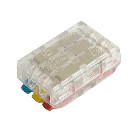 Клемма супер-компактная разветвительная 1 вход, 3 выхода, наборная STEKKER,LD220-103 - фото