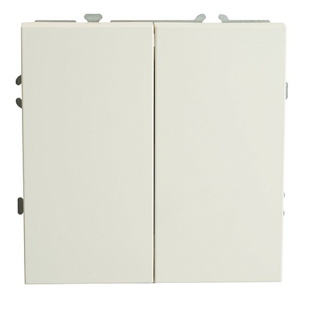 Переключатель 2-клавишный (механизм), STEKKER, 250В, 10А, серия Эмили, RSW10-5107-01, белый фарфор, soft touch - фото