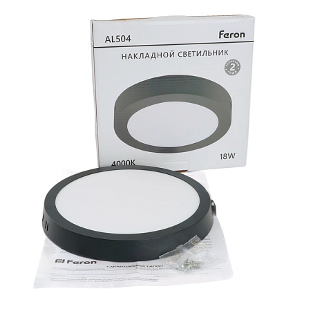Светодиодный светильник Feron AL504 накладной 18W 4000K черный - фото