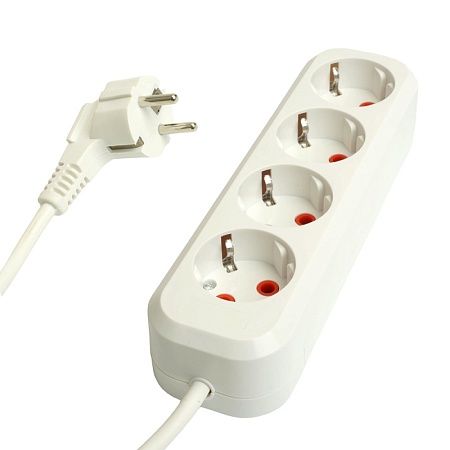 Удлинитель  четырехместный c/з STEKKER HM06-40-07 3x1мм2, 7м, серия Home (У10-429), белый - фото