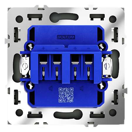Розетка акустическая встраиваемая VOLTUM S70 4-местная, (черный матовый)