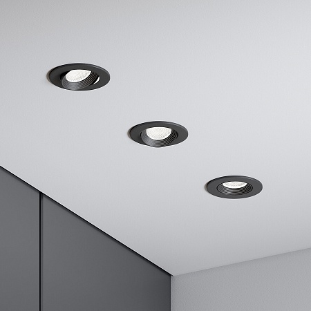 Светильник встраиваемый светодиодный Even черный 25094/LED Elektrostandard - фото