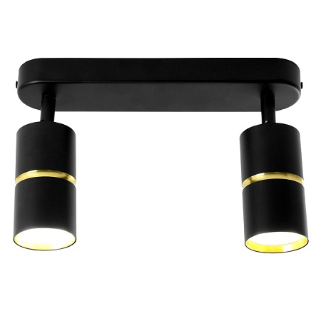 Светильник Feron ML1862 ZEN настенно-потолочный под лампу  GU10, чёрный, золото - фото