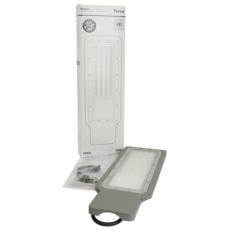 Светодиодный уличный консольный светильник Feron SP3021 50W 5000K 230V, серый - фото