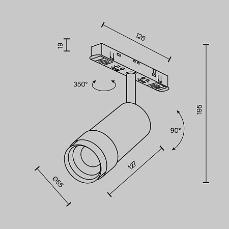 Трековый светильник Technical Focus Zoom TR211-1-12W4K-Z-W - фото