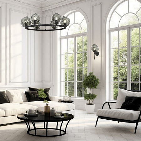 Люстра подвесная ST-Luce Черный/Серо-зеленый E14 6*40W SL1175.403.06 - фото