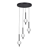 Светильник подвесной ST-Luce Черный/Прозрачное кракелированное стекло LED 4*8,5W 3000K SL6120.403.04