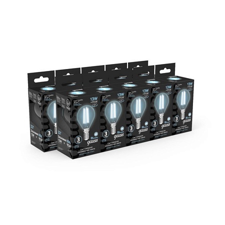 Светодиодная лампа Gauss Шар 13W 1150Lm 4100K E14 105801213 - фото