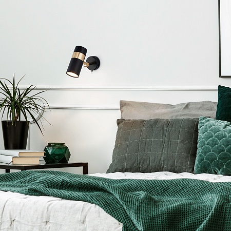 Настенный светильник Eurosvet 20096/1 черный/золото - фото