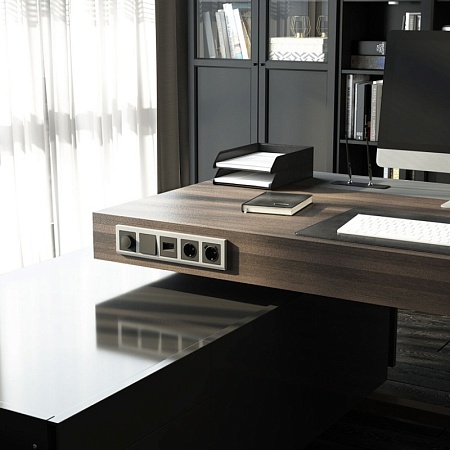 Выключатель одноклавишный проходной (графит матовый) W1112064 - фото