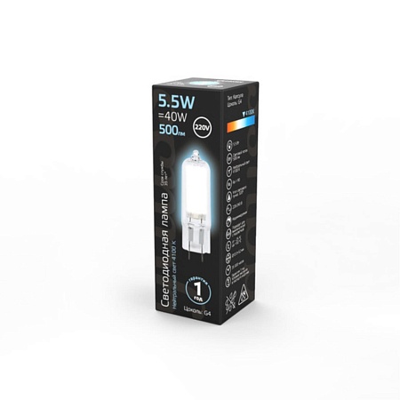Светодиодная лампа Gauss 5,5W 500Lm 4100K G4 107807205 - фото