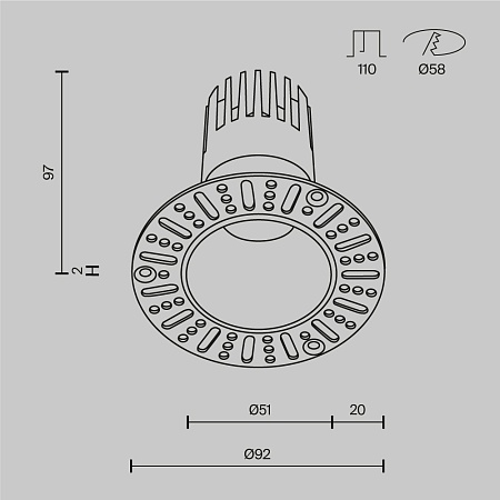 Встраиваемый светильник Technical DL120-10W-2.7K-TRS-W - фото