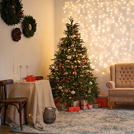 Светодиодная гирлянда Feron CL03 линейная 4м +1.5м 230V 2700K, c питанием от сети, контроллером, зеленый шнур - фото