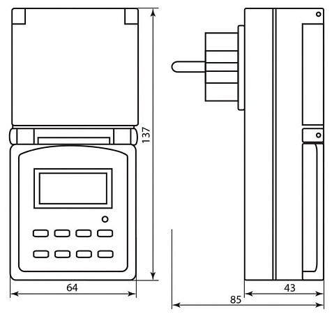 Розетка с таймером Feron TM23 недельная электронная мощность 3500W/16A IP44 - фото
