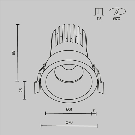 Встраиваемый светильник Technical DL117-15W-3K-B - фото