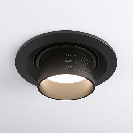 Встраиваемый светодиодный светильник с регулировкой угла освещения 9920 LED 15W 4200K черный Elektrostandard - фото