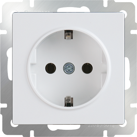 Розетка с заземлением белая WL01-SKG-01-IP20 - фото