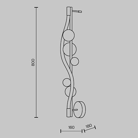 Настенный светильник (бра) Maytoni Oasis MOD289WL-L18BS3K - фото