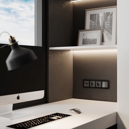 Розетка Ethernet RJ-45 (графит акрил) W1181044 - фото