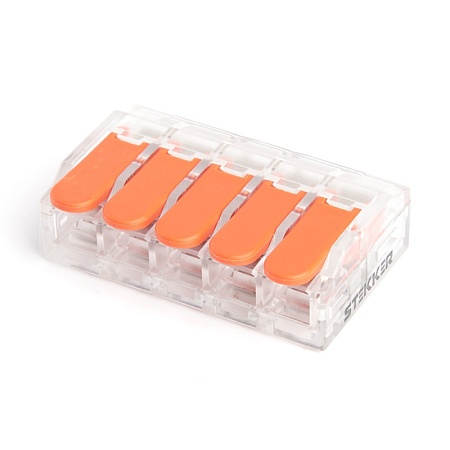 Универсальная компактная клемма 5-проводная STEKKER, LD221-615 - фото