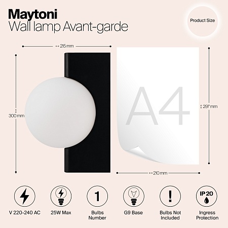 Настенный светильник (бра) Maytoni Avant-garde MOD324WL-01B - фото