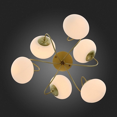 Светильник потолочный Золотистый/Белый E27 6*40W SL717.202.06 - фото