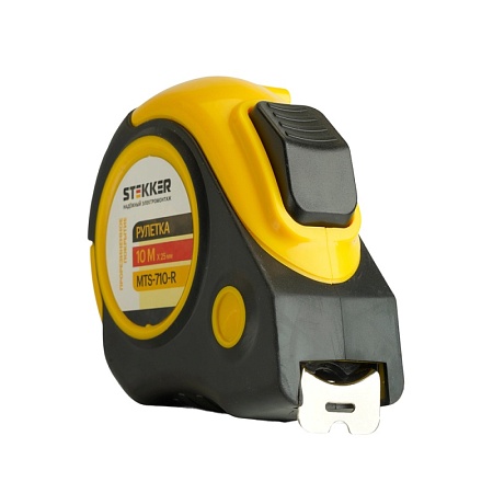 Рулетка, 10 м х 25 мм, прорезиненное покрытие, II класс точности, автостоп MTS-710-R - фото