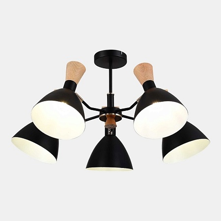 Светильник потолочный Черный/Черный, Светлое дерево, Золотистый E14 5*40W SLE1256-402-05 - фото