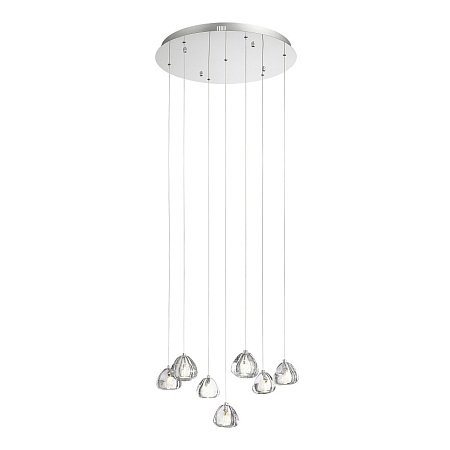 Светильник подвесной ST-Luce Хром/Прозрачный с пузырьками воздуха LED 7*3W 3000K SL6017.101.07 - фото