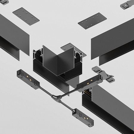 Коннектор Т-образный Gravity накладной черный - фото