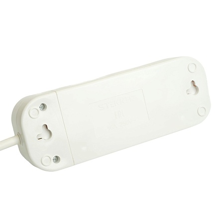 Удлинитель трехместный с/з  STEKKER HM06-31-02 3x1мм2, 2м, серия Home (У10-002), белый - фото