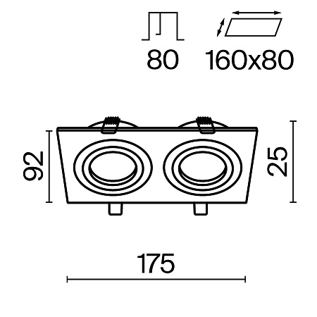 Встраиваемый светильник Technical Atom DL024-2-02B - фото