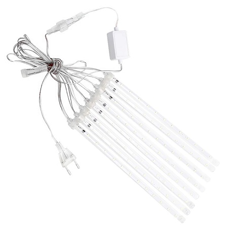 Светодиодная гирлянда Feron CL586 занавес Сосульки 4.5*0.5м +  сетевой шнур 3м, 2700K динамичный, c питанием от сети 230V, прозрачный шнур - фото