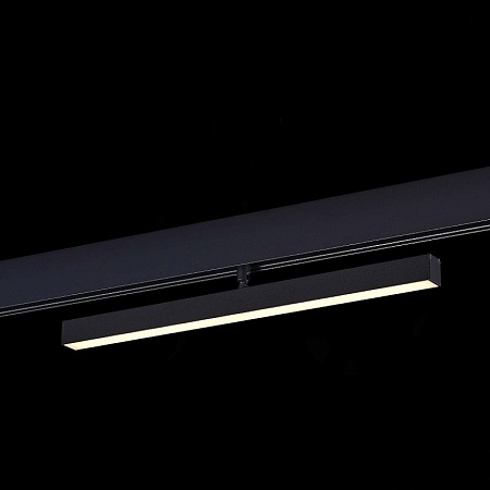 Магнитный трековый светильник Черный LED 1*12W 3000K 700Lm Ra>90 120° IP20 L405xW22,5xH ST802.436.12 - фото