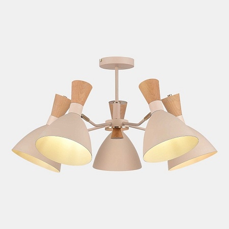 Светильник потолочный Бежевый/Бежевый, Светлое дерево, Золотистый E14 5*40W SLE1256-502-05 - фото
