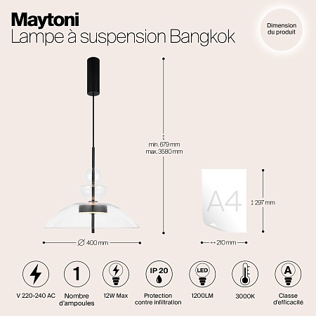 Подвесной светильник Maytoni Bangkok MOD185PL-L6B3K3 - фото