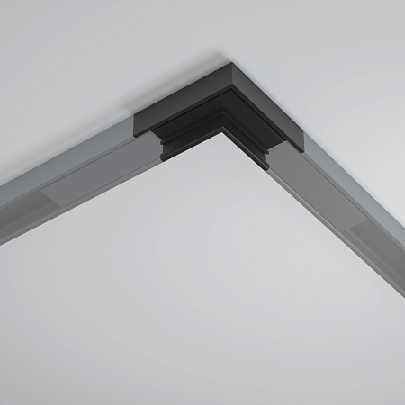 Коннектор угловой, накладной Basity, черный - фото