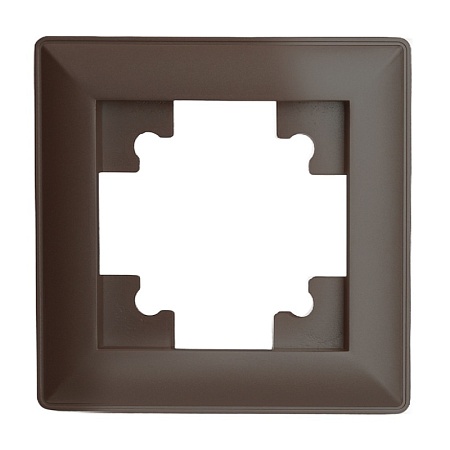 Рамка STEKKER, PFR00-7001-04 1-местная, пластик, серия Катрин, шоколад - фото