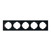 Рамка 5-местная, стекло, STEKKER, GFR00-7005-05,серия Катрин, черный