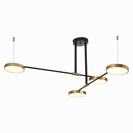 Светильник подвесной ST-Luce Черный/Латунь, Белый LED 4*8,5W 3000K SL1605.403.04 - фото