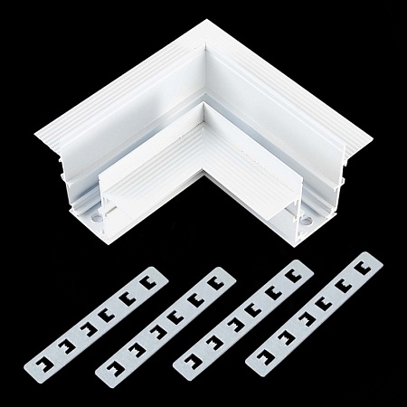 Угол-соединитель для встраиваемого магнитного шинопровода под ГКЛ 12мм ST-Luce Белый ST007.529.12 - фото