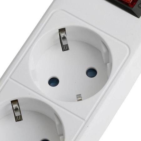 Сетевой фильтр 3-местный с/з STEKKER HM20-31-05 3x1мм2, 5 м, серия Optima, белый - фото