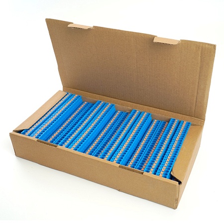 Зажим пружинный, 4-проводной проходной 2 уровня ЗНИ - 2,5 ,JXB PT 2,5 , синий LD575-2-25 - фото