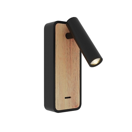 Светильник настенный ST-Luce Черный, Светлое дерево/Черный LED 1*3W 3000K ST160.431.03 - фото