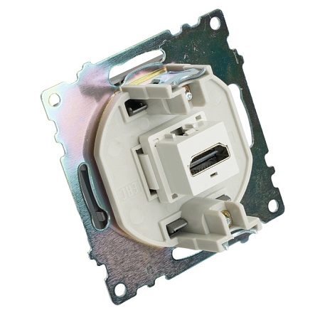 Розетка HDMI 2.1, Type A (механизм), серия Катрин, графит, GLS00-7118-06 - фото