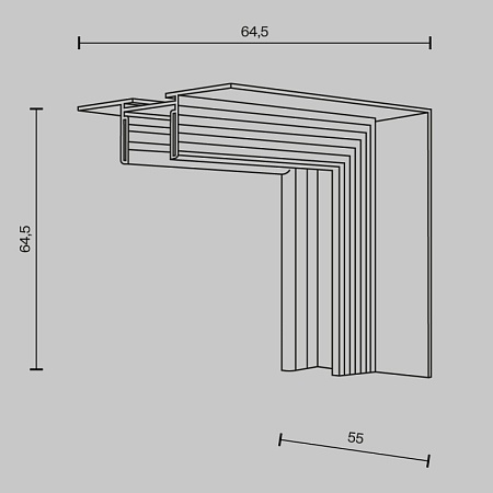 Трековая система Technical накладная низковольтная (48 Вольт) чёрная 300x300 TS-S-300-TR173-1-16WTW-B