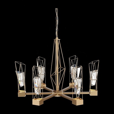 Люстра подвесная ST-Luce Матовое золото/Матовое золото, Прозрачный LED 6*8W 4000K SL815.203.06 - фото