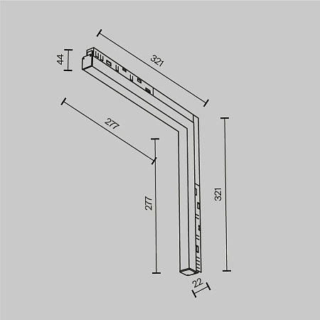 Трековая система Technical накладная для натяжного потолка белая 150x150x150 TS-Z-150-TR102-24W3K-W