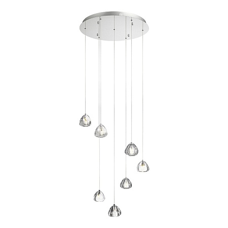Светильник подвесной ST-Luce Хром/Прозрачный с пузырьками воздуха LED 7*3W 3000K SL6017.101.07 - фото